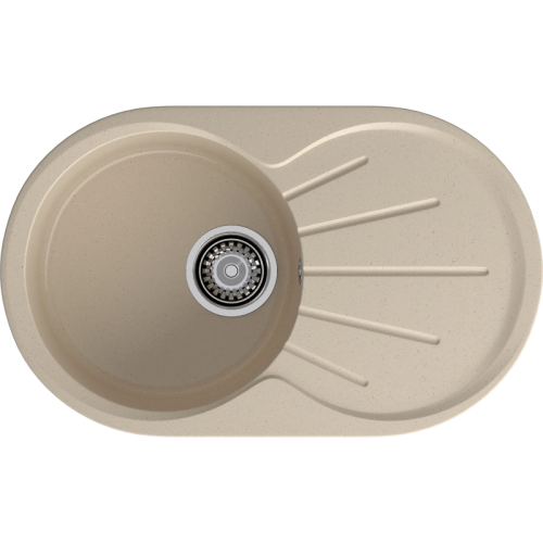 R-750L cashmere 1-чаша+крыло 746*455 мм, монтаж: врезной, материал: мрамор, цвет: кашемир