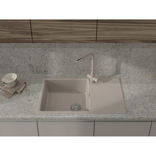 URBAN 678L sandy 1-чаша+крыло 780*490мм, монтаж: врезной, материал: кварц, цвет: песочный