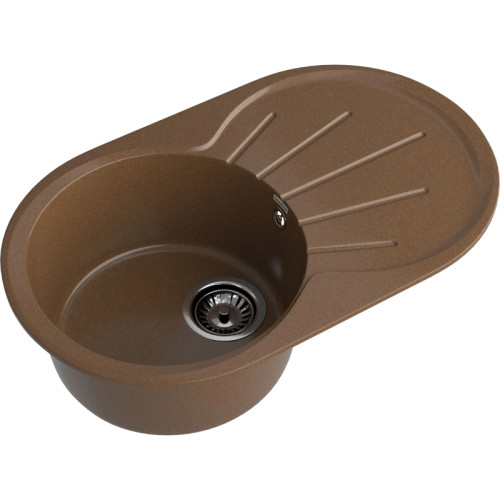 R-750L terracotta 1-чаша+крыло 746*455 мм, монтаж: врезной, материал: мрамор, цвет: терракот