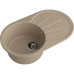 R-750L sandy 1-чаша+крыло 746*455 мм, монтаж: врезной, материал: мрамор, цвет: песочный
