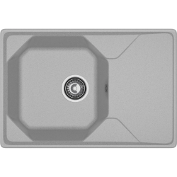 U-740L gray 1-чаша+крыло 740*500 мм, монтаж: врезной, материал: мрамор, цвет: серый