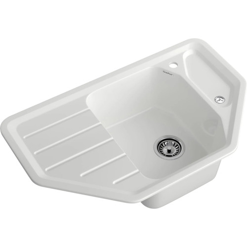 C-800E frost 1-чаша+крыло 790*490 мм, монтаж: врезной, материал: мрамор, цвет: иней