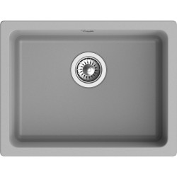 RIVELATO Мойка BERKANA 50 1-чаш 560*430, монтаж: универсальный, материал: кварц, цвет: серый металлик