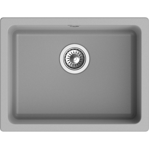 RIVELATO Мойка BERKANA 50 1-чаш 560*430, монтаж: универсальный, материал: кварц, цвет: серый металлик