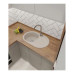 685 L white 1-чаша+крыло 681*433 мм, монтаж: врезной, материал: мрамор, цвет: белый