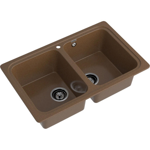 S-780K terracotta 2-чаши 786*500 мм, монтаж: врезной, материал: мрамор, цвет терракот