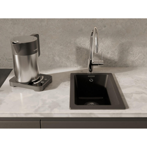 RIVELATO Мойка BERKANA 25 1-чаш 305*455, монтаж: универсальный, материал: кварц, цвет: черный RIVELATO Мойка BERKANA 25 1-чаш 305*455, монтаж: универсальный, материал: кварц, цвет: черный