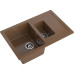 Q-775KL terracotta 2-чаши+крыло 765*495 мм, монтаж: врезной, материал: мрамор, цвет терракот