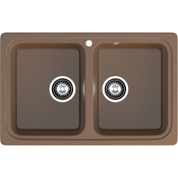 S-780K terracotta 2-чаши 786*500 мм, монтаж: врезной, материал: мрамор, цвет терракот