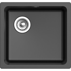 RIVELATO Мойка BERKANA 45 1-чаш 485*455, монтаж: универсальный, материал: кварц, цвет: черный