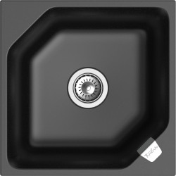 RIVELATO Мойка LOCUS 50 1-чаш 500*500, монтаж: врезной, материал: кварц, цвет: черный