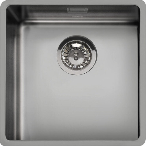Мойка Smeg/ Мойка Smeg, штампованная, из нержавеющей стали, серия Mira, под столешницу, 40 см, толщина чаши 1 мм, цвет темная нержавеющая сталь