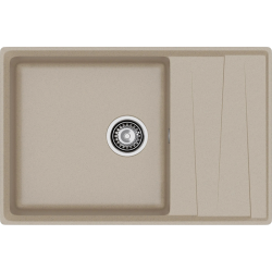 LV-760L sandy 1-чаша+крыло 760*500 мм, монтаж: врезной, материал: мрамор, цвет: песочный