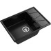 V-680L black 1-чаша+крыло 680*500 мм, монтаж: врезной, материал: мрамор, цвет: черный