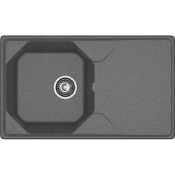 U-840L graphite 1-чаша+крыло 840*500 мм, монтаж: врезной, материал: мрамор, цвет: графит