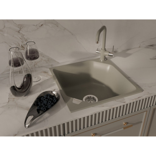 RIVELATO Мойка LOCUS 50  1-чаш 500*500, монтаж: врезной, материал: кварц, цвет: топаз