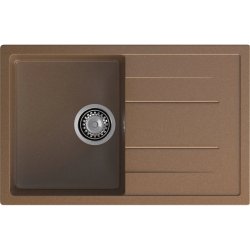 Q-780L terracotta 1-чаша+крыло 770*495 мм, монтаж: врезной, материал: мрамор, цвет: терракот
