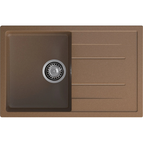 Q-780L terracotta 1-чаша+крыло 770*495 мм, монтаж: врезной, материал: мрамор, цвет: терракот