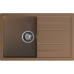 Q-780L terracotta 1-чаша+крыло 770*495 мм, монтаж: врезной, материал: мрамор, цвет: терракот