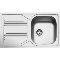 Кухонная мойка SMEG/ Мойка. Установка с бортиком 8 мм, необорачиваемая, крыло слева, нержавеющая сталь матовая