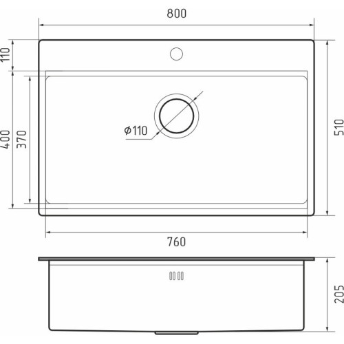 Rivelato Rinox 8050 Мойка нерж.сталь 1 чаши 800*500*200 мм в комплекте (доска, коландер, рол мат), монтаж: врезной, материал: нержавеющая сталь, цвет: нержавеющая сталь