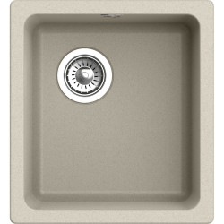 RIVELATO Мойка BERKANA 35 1-чаш 415*455, монтаж: универсальный, материал: кварц, цвет темно-бежевый