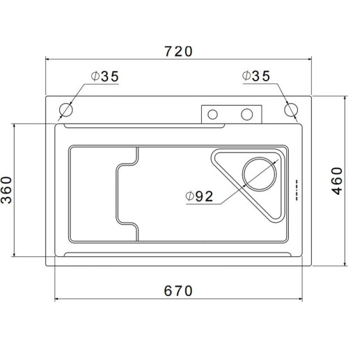 7246 PVD graphite 1 чаша 670*460 цвет: графит