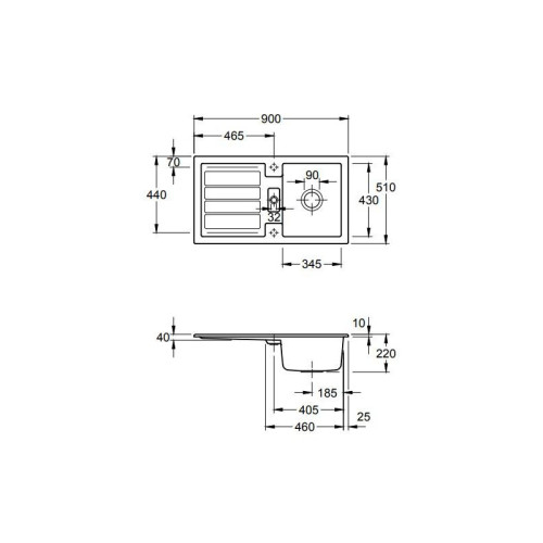 Flavia 50 900 x 510 mm R1 White Alpin CeramicPlus