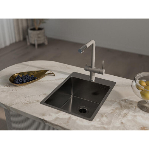 Rivelato Rinox 3850 PVD black Мойка нерж.сталь 1 чаша 380*500*200 мм, монтаж: врезной, материал: нержавеющая сталь, цвет: черный