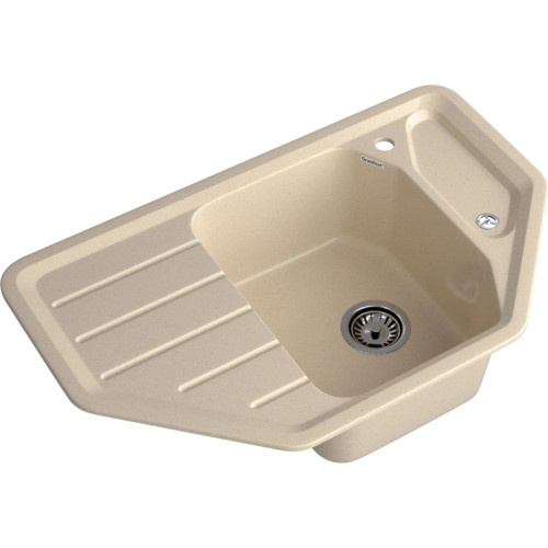 C-800E cashmere 1-чаша+крыло 790*490 мм, монтаж: врезной, материал: мрамор, цвет: кашемир