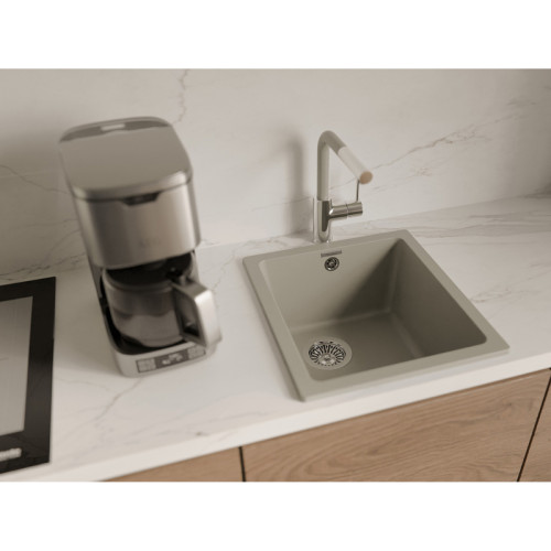 RIVELATO Мойка BERKANA 35 1-чаш 415*455, монтаж: универсальный, материал: кварц, цвет топаз