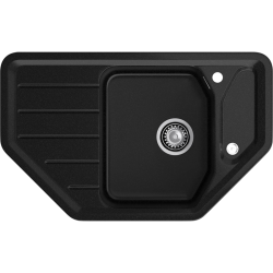 C-800E black 1-чаша+крыло 790*490 мм, монтаж: врезной, материал: мрамор, цвет: черный