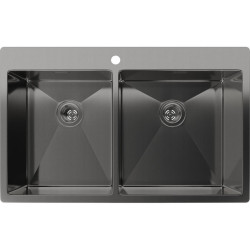 Rivelato Rinox 8050 B2 PVD black Мойка нерж.сталь 2 чаши 800*500*200 мм, монтаж: врезной, материал: нержавеющая сталь, цвет: черный