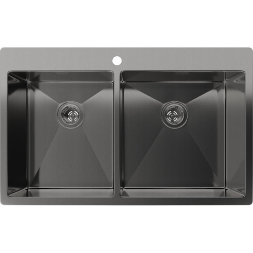 Rivelato Rinox 8050 B2 PVD black Мойка нерж.сталь 2 чаши 800*500*200 мм, монтаж: врезной, материал: нержавеющая сталь, цвет: черный