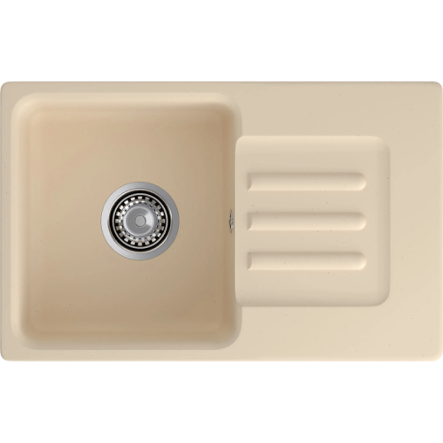 680 L beige 1-чаша+крыло 681*433 мм, монтаж: врезной, материал: мрамор, цвет: бежевый