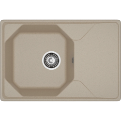 U-740L sandy 1-чаша+крыло 740*500 мм, монтаж: врезной, материал: мрамор, цвет: песочный