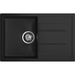 Q-780L black 1-чаша+крыло 770*495 мм, монтаж: врезной, материал: мрамор, цвет: черный