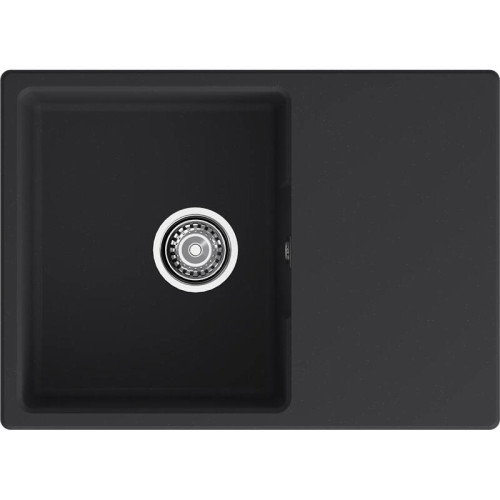 URBAN 668L black 1-чаша+крыло 680*490мм, монтаж: врезной, материал: кварц, цвет: черный
