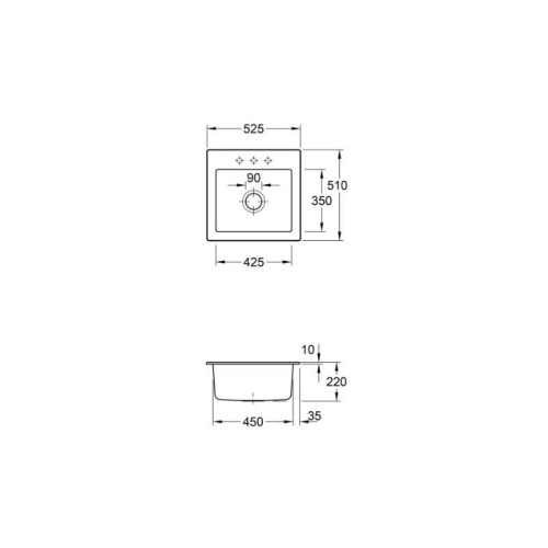 Subway 50 S 525 x 510 mm i4 Graphite Ceramicplus