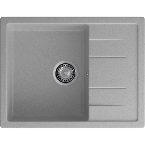 Q-650L gray 1-чаша+крыло 650*500 мм, монтаж: врезной, материал: мрамор, цвет: серый