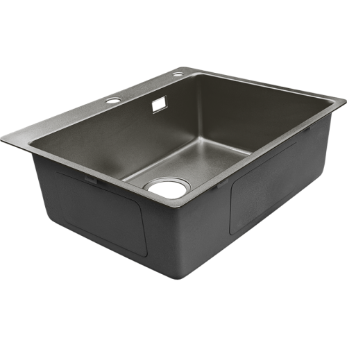 METAL 5949 titan 1 чаша 550*400*205, общий размер: 590*490*200, монтаж: универсальный, материал: нержавеющая сталь AISI 304, цвет: титан