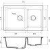 P-780K graphite 2-чаши 775*506 мм, монтаж: врезной, материал: мрамор, цвет графит