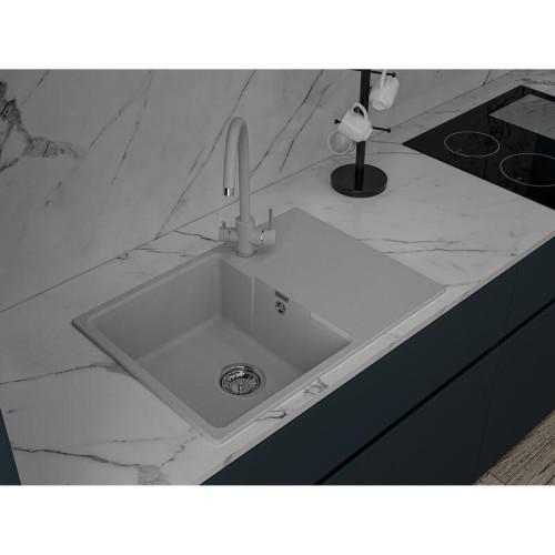 URBAN 668L gray 1-чаша+крыло 680*490мм, монтаж: врезной, материал: кварц, цвет: серый