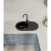 R-750L black 1-чаша+крыло 746*455 мм, монтаж: врезной, материал: мрамор, цвет: черный