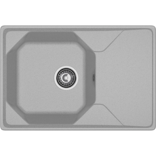 U-740L gray 1-чаша+крыло 740*500 мм, монтаж: врезной, материал: мрамор, цвет: серый