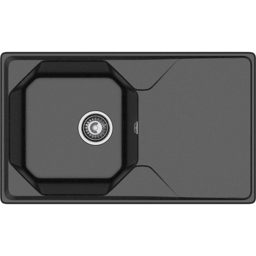U-840L black 1-чаша+крыло 840*500 мм, монтаж: врезной, материал: мрамор, цвет: черный