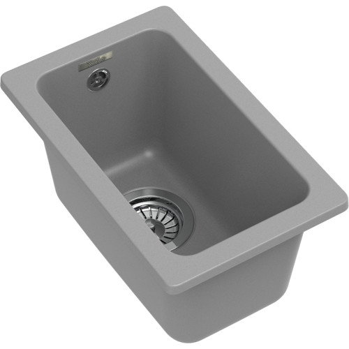 RIVELATO Мойка BERKANA 25 1-чаш 305*455, монтаж: универсальный, материал: кварц, цвет: серый металлик