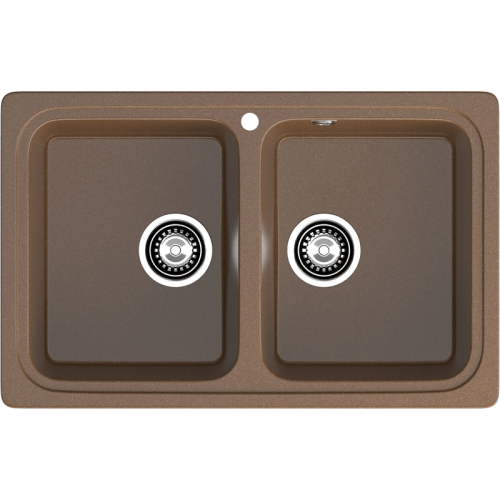 S-780K terracotta 2-чаши 786*500 мм, монтаж: врезной, материал: мрамор, цвет терракот