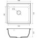 V-580 graphite 1 чаша 520*380*200, монтаж: врезной, материал: мрамор, цвет графит