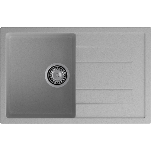 Q-780L gray 1-чаша+крыло 770*495 мм, монтаж: врезной, материал: мрамор, цвет: серый